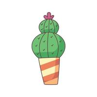 cactus, caricatura, garabato, mano, dibujado, concepto, vector, kawaii, ilustración vector