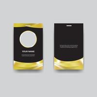 elegante tarjeta de identificación o plantilla de tarjeta de visita en oro negro vector