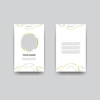 elegante tarjeta de identificación o plantilla de tarjeta de visita en blanco y dorado vector