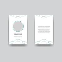 elegante tarjeta de identificación o plantilla de tarjeta de visita en azul y blanco vector