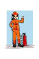 Design character firefighter illustration vector