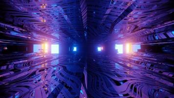 Illustration 3D du cyberespace lumineux en mouvement video