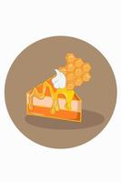 Honey cake slice vector illustration