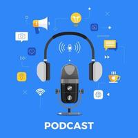 Podcast channel elements vector