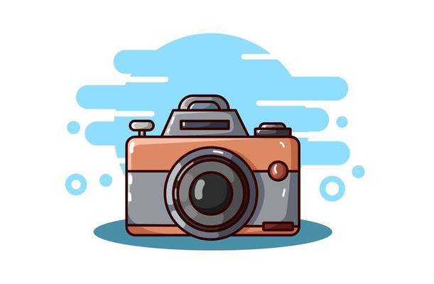 Camera illustration hand drawing