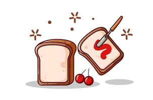 Breads and jam vector illustration hand drawing vector