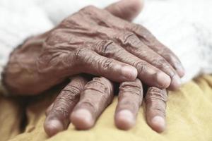 Close up of hands of a elderly person photo