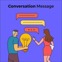 People having a conversation with chat box bubbles vector