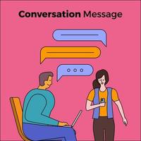 People having a conversation with chat box bubbles vector