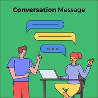 People having a conversation with chat box bubbles vector