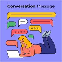 People having a conversation with chat box bubbles vector