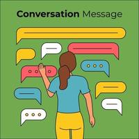 People having a conversation with chat box bubbles vector