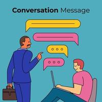 People having a conversation with chat box bubbles vector