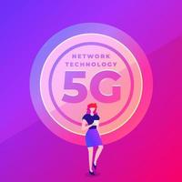 concepto de tecnología de red 5g vector