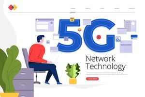 Concept 5G network technology vector