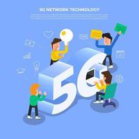 concepto de tecnología de red 5g vector