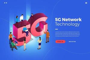 Concept 5G network technology vector