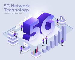 concepto de tecnología de red 5g vector