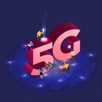 concepto de tecnología de red 5g vector