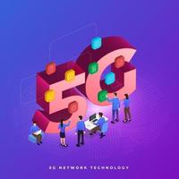 concepto de tecnología de red 5g vector