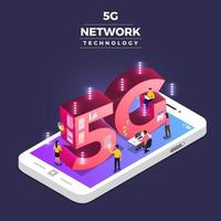 concepto de tecnología de red 5g vector