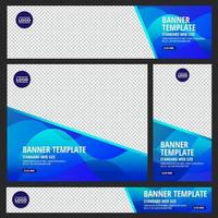 Set of standard web banners with colorful abstract geometric designs vector