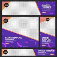 Set of standard web banners with colorful abstract geometric designs vector