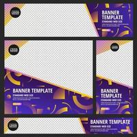 Set of standard web banners with colorful abstract geometric designs vector