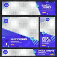 Set of standard web banners with colorful abstract geometric designs vector