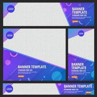 conjunto de banners web estándar con coloridos diseños geométricos abstractos vector