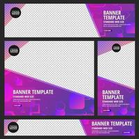 Set of standard web banners with colorful abstract geometric designs vector