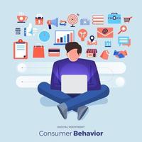 Consumer behavior analysis icons vector