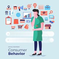iconos de análisis del comportamiento del consumidor vector