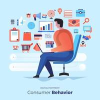 Consumer behavior analysis icons vector