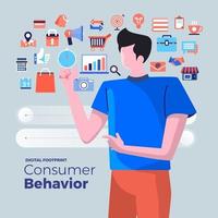 Consumer behavior analysis icons vector