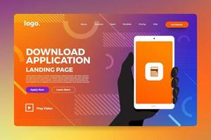 Landing page abstract background vector