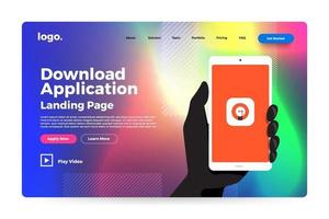 Landing page abstract background vector