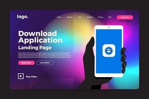 Landing page abstract background vector