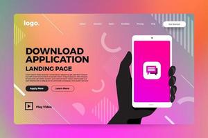 Landing page abstract background vector