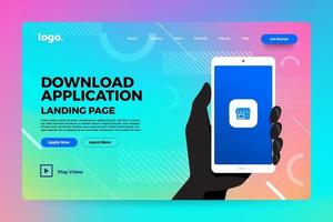 Landing page abstract background vector