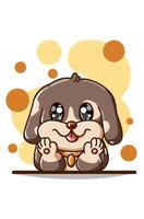 Cute brown dog illustration vector