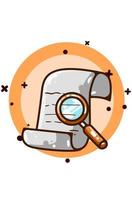 A paper and a magnifying glass illustration vector