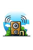 Music icon and sound speaker illustration vector