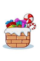 A chimney filled with Christmas gifts illustration vector
