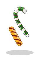 Two Christmas candy canes illustration vector