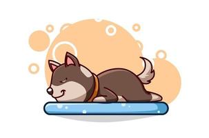 A cute sleeping dog vector illustration