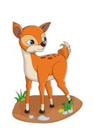 A little cute orange deer, design animal cartoon vector illustration