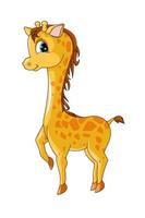 A little cute baby giraffe, design animal cartoon vector illustration