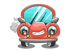 A cute red car, design transportation cartoon vector illustration