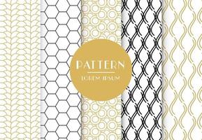 Seamless Patterns With Abstract Ornament Set